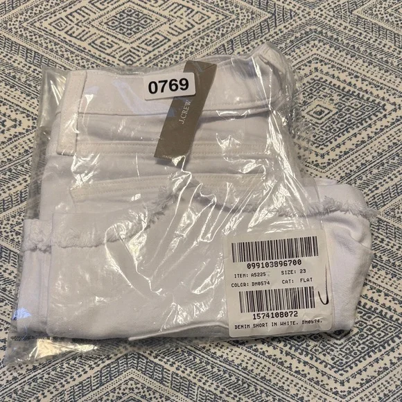 J.CREW 23 Denim Short White Cotton Blend Stretch Pockets Zip Summer - Picture 4 of 6
